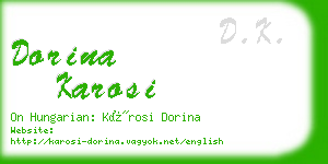 dorina karosi business card